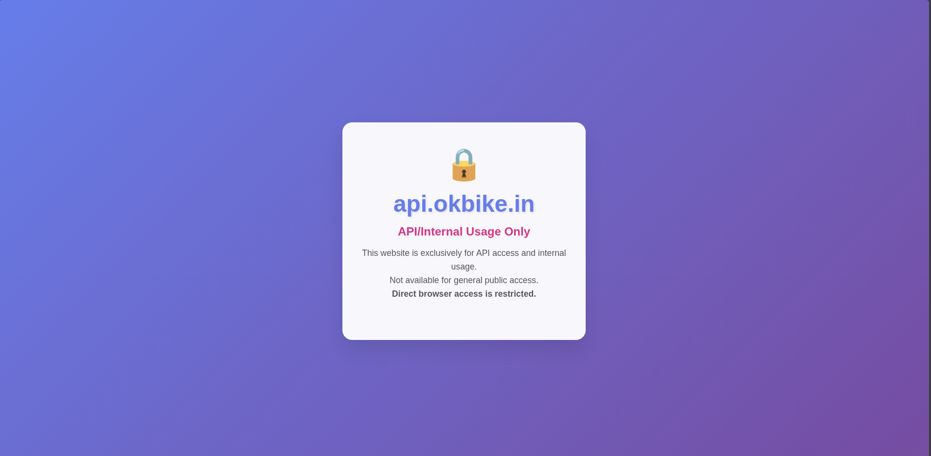 OkBike API